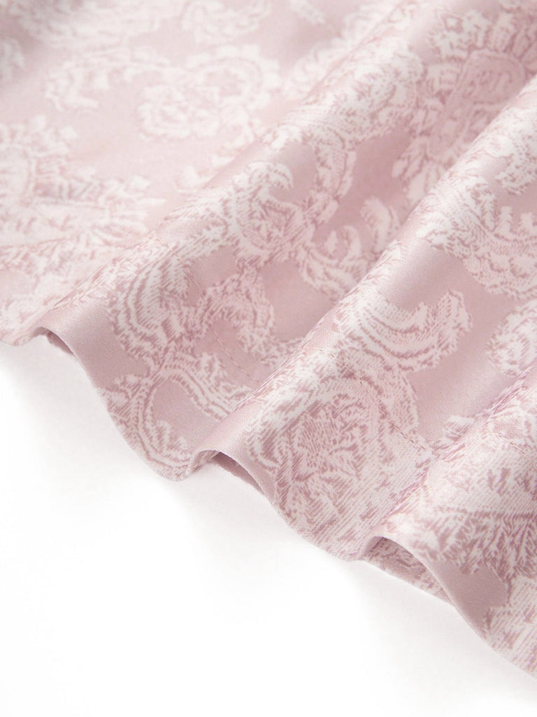 Rosa 50er Oktoberfest-Dirndl-Set mit weißem Top und Paillettenschürze