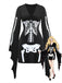 Schwarzes 70er Gothic Kleid mit Schnürung