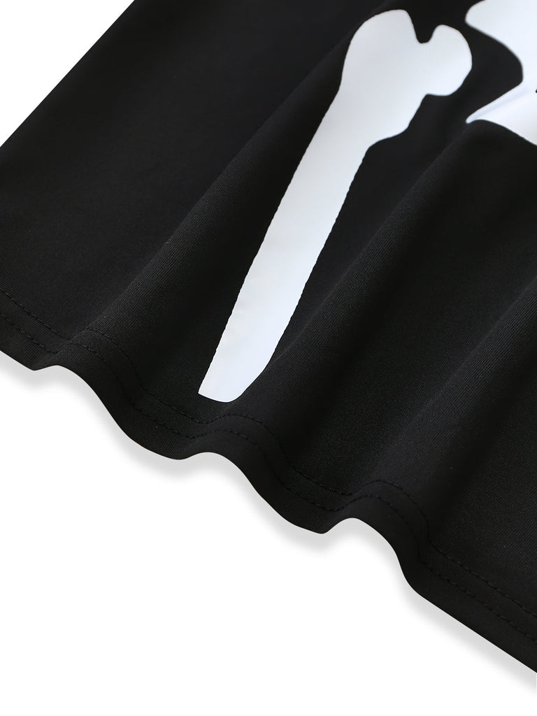 Schwarzes 70er Gothic Kleid mit Schnürung