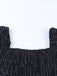 Schwarzes 70er Korsettkleid mit Nadelstreifen und Spitze