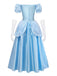 Hellblaues 70er Kleid mit Prinzessin