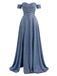 40er Maxikleid mit Carmen-Ausschnitt und Glanz