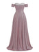 40er Maxikleid mit Carmen-Ausschnitt und Glanz