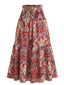 70er Boho-Maxirock mit Paisley und Smockbund