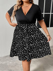 50er Swingkleid mit abstraktem Print