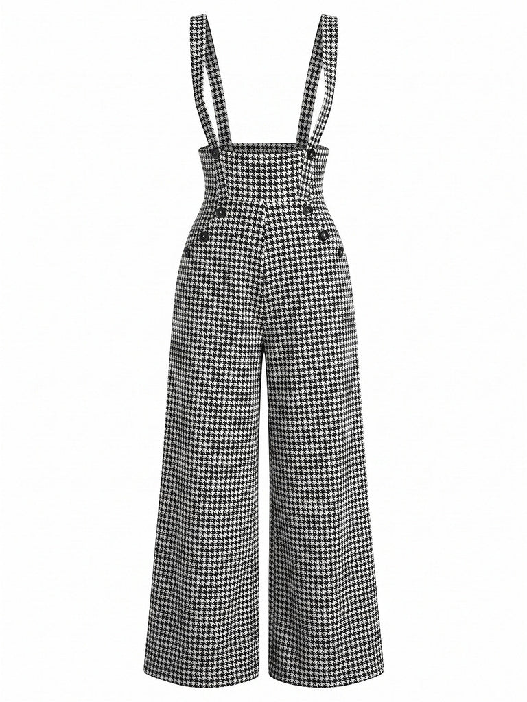 60er Hose mit Hahnentritt und weitem Bein