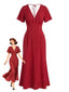 30er Maxikleid mit Polka Dots und Flügelärmeln