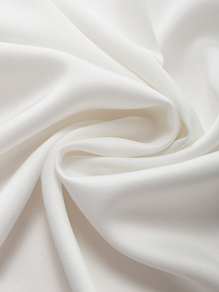 Weiße 70er Bluse mit Ballonärmel und Spitze