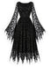Schwarzes 70er Gothic Netz-Kleid