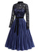 Königsblaues 50er Plisseekleid mit Spitze
