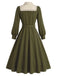 40er Kleid mit Knöpfen und Schleifengürtel
