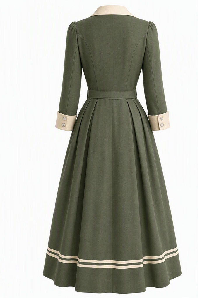 40er Trenchcoat mit Kerbrevers und Doppelknopfleiste