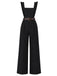 80er Jumpsuit mit Rüschenträgern und Knöpfen
