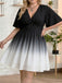 [Übergröße] 50er Chiffonkleid mit Ombre und Smok