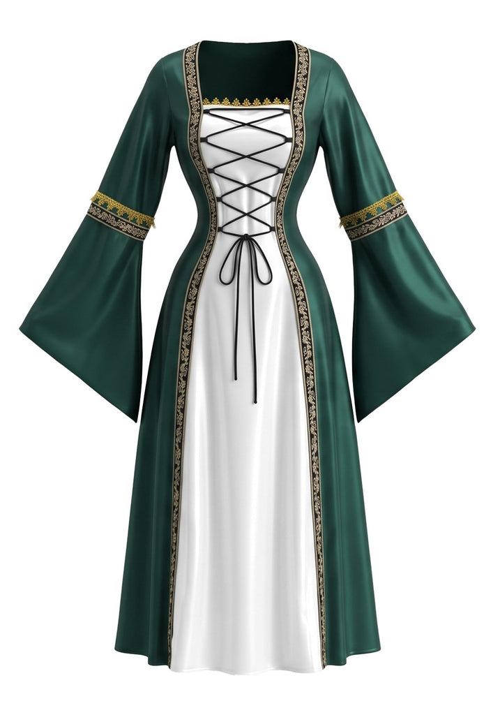 80er Mittelalter Halloween Kleid mit Bindung
