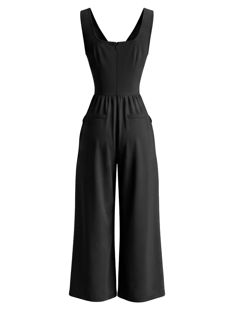 80er ärmelloser Jumpsuit mit Cargotaschen
