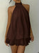 60er Kleid mit Stehkragen und Neckholder