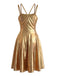 70er Metallic-Kleid mit Holografie und Doppelträgern