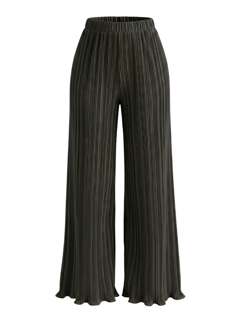 40er Hose mit hoher Taille und weitem Bein