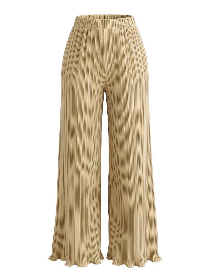 40er Hose mit hoher Taille und weitem Bein