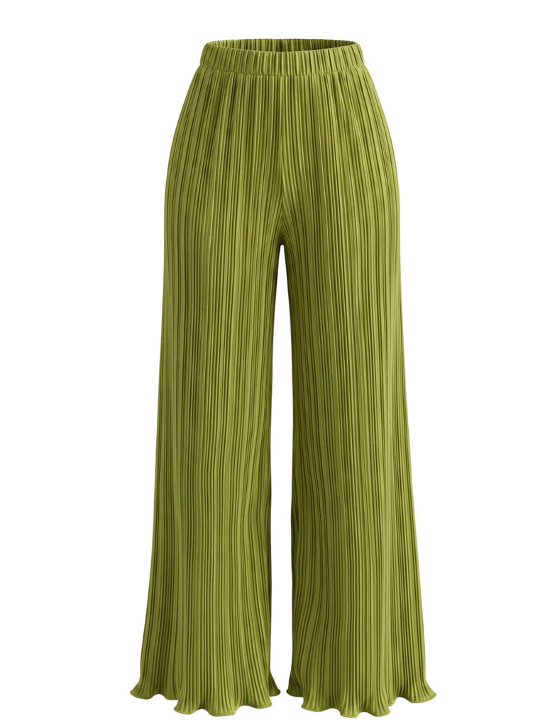 40er Hose mit hoher Taille und weitem Bein