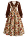 50er Swingkleid mit Früchte-Print und Chelsea-Kragen