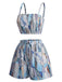 70er Geometrie-Set mit Crop-Top und Shorts