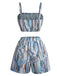 70er Geometrie-Set mit Crop-Top und Shorts