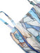 70er Geometrie-Set mit Cardigan, Crop-Top und Shorts