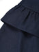 Dunkelblaues 50er Blazer-Bleistiftkleid mit Rüschenkragen