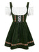 50er Oktoberfest-Dirndl-Set mit Blumen und Puffärmeln