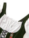 50er Oktoberfest-Dirndl-Set mit Blumen und Puffärmeln