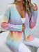 80er Zopfstrickjacke mit pastellfarbenem Regenbogenverlauf