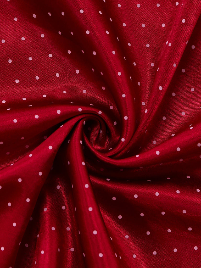 Rotes 50er Kleid & Schürze Set mit Polka-Dots