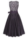 Schwarzes 50er Kleid & Schürze Set mit Leoparden-Print