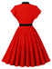 50er Swingkleid mit Polka-Dots und Rüschen
