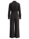 30er Knopf-Jumpsuit mit Reverskragen und weitem Bein
