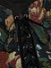 [Übergröße] 80er Cold-Shoulder Netzkleid mit Blumen und Glockenärmel