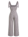 Grauer 40er Streifen-Jumpsuit mit Bindeträgern und weitem Bein