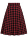 Roter 50er A-Linien-Rock mit Karo und hoher Taille