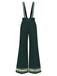 Dunkelgrüne 70er Latzhose mit Goldborten und Gürtel