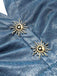 70er glitzernder Neckholder-Overall mit Sonnenknöpfen