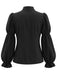 40er Halloween-Set aus Katzen-Kürbis-Kleid und Bluse mit Virago-Ärmeln