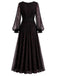 30er Spitzenkleid mit tiefem V-Ausschnitt und Ballonärmeln