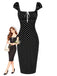 [Vorverkauf] 60er Bleistiftkleid mit Karree-Ausschnitt und Polka Dots