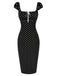 [Vorverkauf] 60er Bleistiftkleid mit Karree-Ausschnitt und Polka Dots