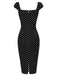 [Vorverkauf] 60er Bleistiftkleid mit Karree-Ausschnitt und Polka Dots