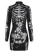 60er Halloween Bleistiftkleid mit Spinnennetz und Langarm
