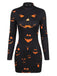60er Halloween Bleistiftkleid mit Spinnennetz und Langarm