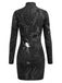 60er Halloween Bleistiftkleid mit Spinnennetz und Langarm